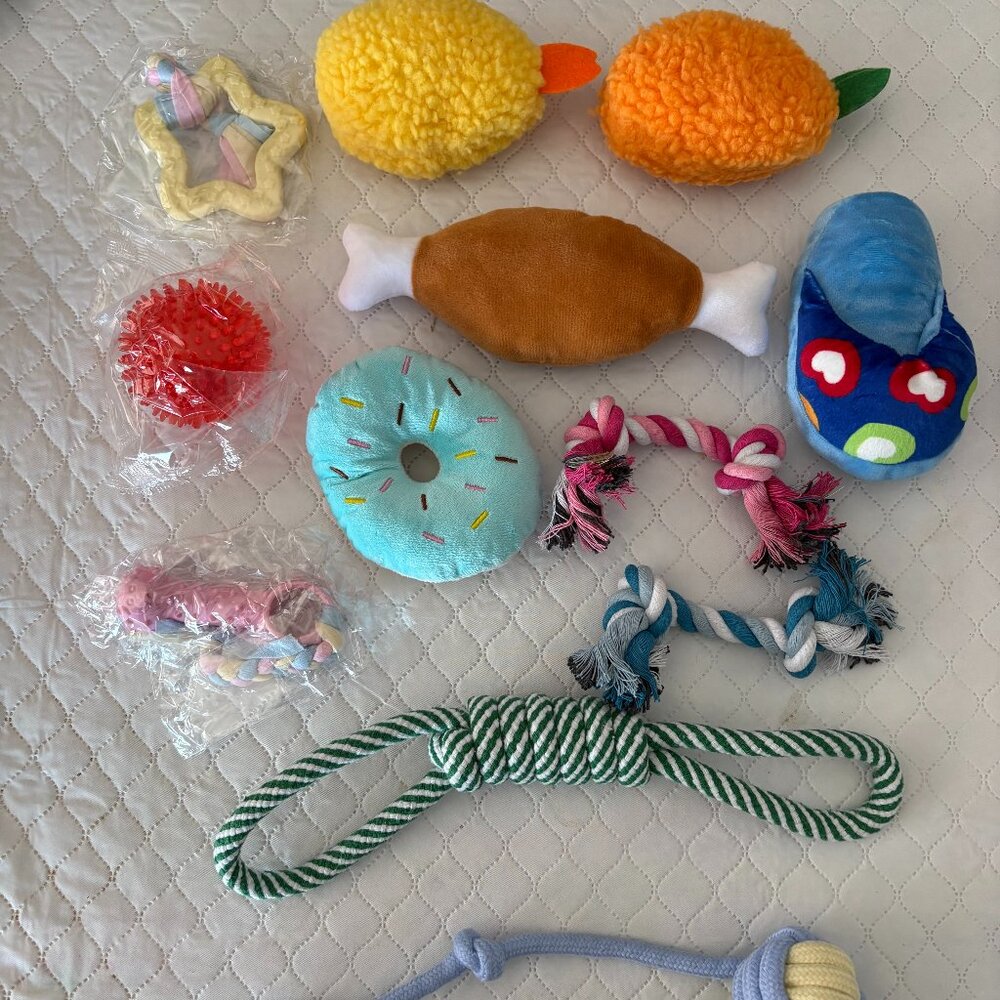 NEW 12 Assorted Dog toys for Puppy, Small and Medium Size Dogs